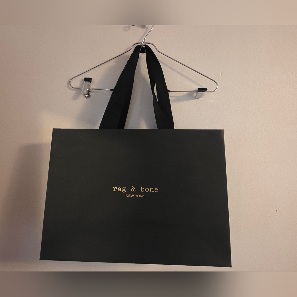 Authentic Rag & Bone Black Shopping Bag – 20”x 15”x 6” Large with Fabric Handles